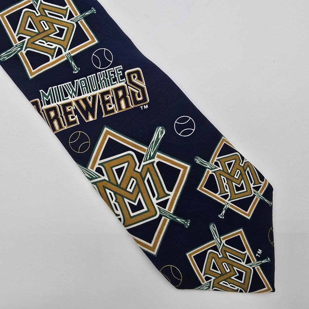 Milwaukee Brewers Men's Silk Tie Navy 4x58